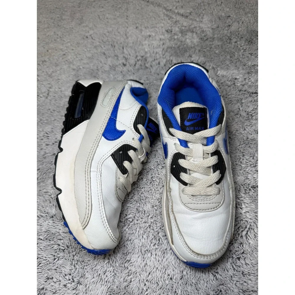 Nike Air Max 90 LTR Kids Sneakers White Signal Blue Black DV3608-100 Size 2Y